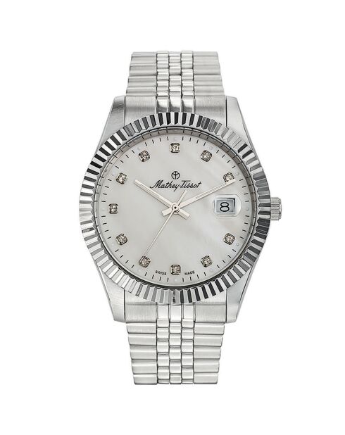 Montre Mixte Quartz en Acier Mathy II argentée
