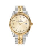 Montre Mixte Quartz en Acier Mathy II argenté/doré