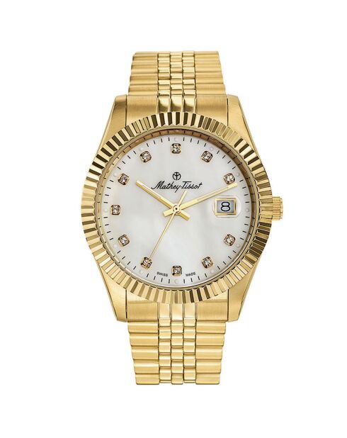 Montre Mixte en Acier Mathy II Quartz dorée