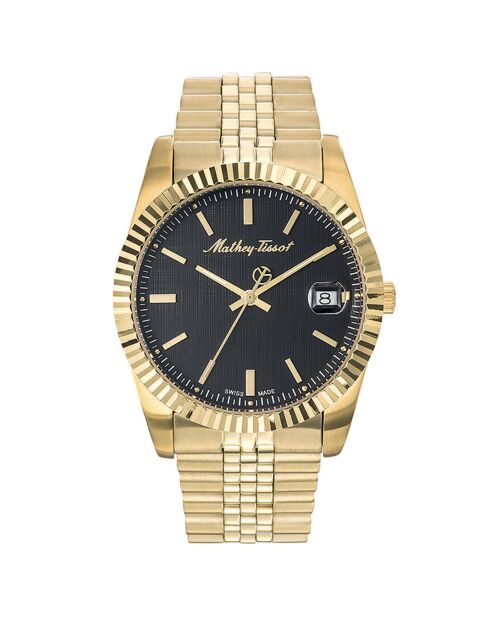 Montre Mixte Quartz en Acier Mathy III dorée
