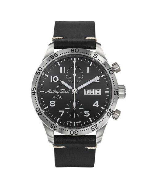 Montre Homme en Cuir Automatique Type 21 Chrono Auto noire