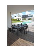 2 Fauteuils de jardin alu-miami-ft empilables gris anthracite - 58x58x84 cm