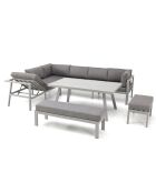 Mobili da giardino Antalya in alluminio grigio a 9 posti