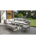Mobili da giardino Antalya in alluminio grigio a 9 posti