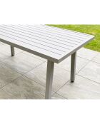 Mobili da giardino Antalya in alluminio grigio a 9 posti