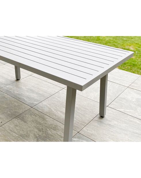 Mobili da giardino Antalya in alluminio grigio a 9 posti