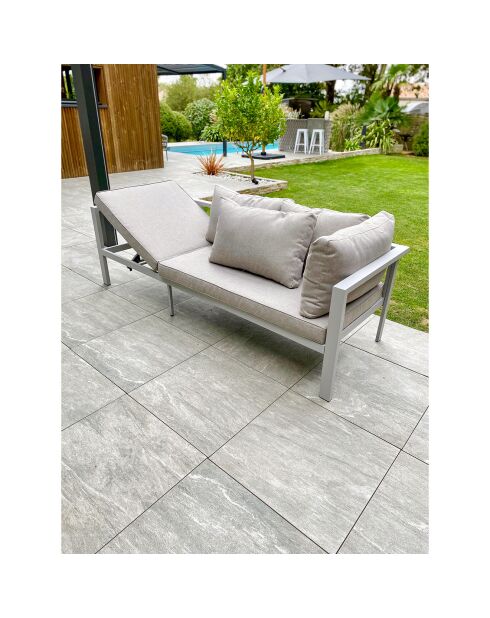 Mobili da giardino Antalya in alluminio grigio a 9 posti