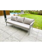 Mobili da giardino Antalya in alluminio grigio a 9 posti