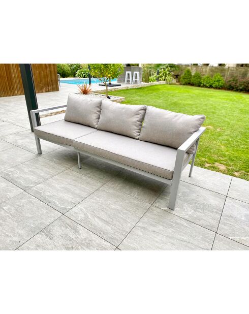 Mobili da giardino Antalya in alluminio grigio a 9 posti