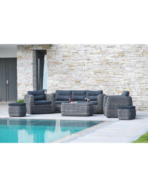 Bahamas 7-Sitzer-Gartenmöbel aus anthrazitgrauem Webharz