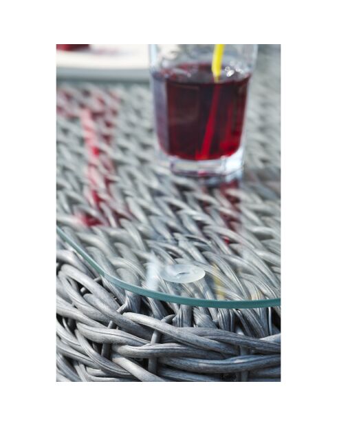 Bahamas 7-Sitzer-Gartenmöbel aus anthrazitgrauem Webharz