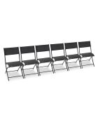 6 Chaises de jardin pliantes C43 gris anthracite - 46x40x82 cm