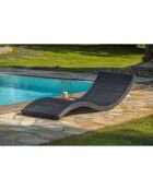 Tumbona apilable Cancún de resina tejida negra - 190x62x47 cm