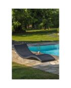 Tumbona apilable Cancún de resina tejida negra - 190x62x47 cm