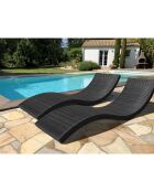 2 tumbonas de chocolate CANCUN apilables - 190x62x47 cm