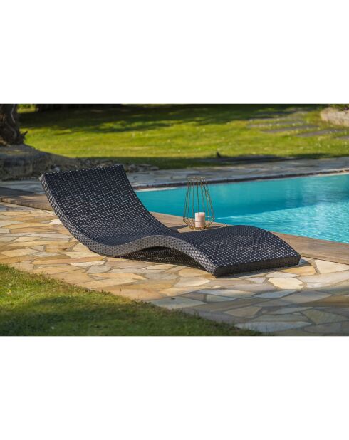 2 tumbonas de chocolate CANCUN apilables - 190x62x47 cm