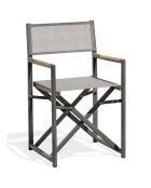 Sillón de jardín plegable HONFLEUR de aluminio y textileno gris antracita - 53x53x88 cm