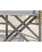 Sillón de jardín plegable HONFLEUR de aluminio y textileno gris antracita - 53x53x88 cm