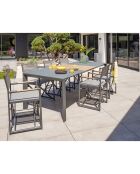 Sillón de jardín plegable HONFLEUR de aluminio y textileno gris antracita - 53x53x88 cm