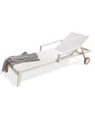 Lettino multiposizione Ibiza in alluminio e textilene bianco - 210x75x50/98 cm