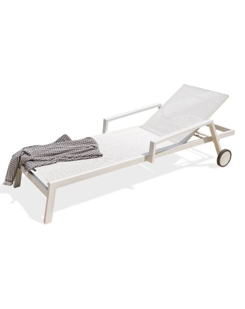 Lettino multiposizione Ibiza in alluminio e textilene bianco - 210x75x50/98 cm