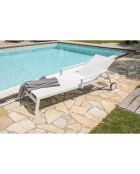 Lettino multiposizione Ibiza in alluminio e textilene bianco - 210x75x50/98 cm