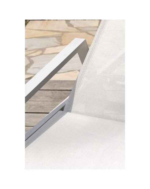 Lettino multiposizione Ibiza in alluminio e textilene bianco - 210x75x50/98 cm