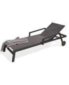 Ibiza Sonnenliege mit mehreren Positionen aus Aluminium und anthrazitgrauem Textilene — 210x75x50/98 cm