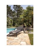 Ibiza Sonnenliege mit mehreren Positionen aus Aluminium und anthrazitgrauem Textilene — 210x75x50/98 cm