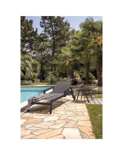 Ibiza Sonnenliege mit mehreren Positionen aus Aluminium und anthrazitgrauem Textilene — 210x75x50/98 cm