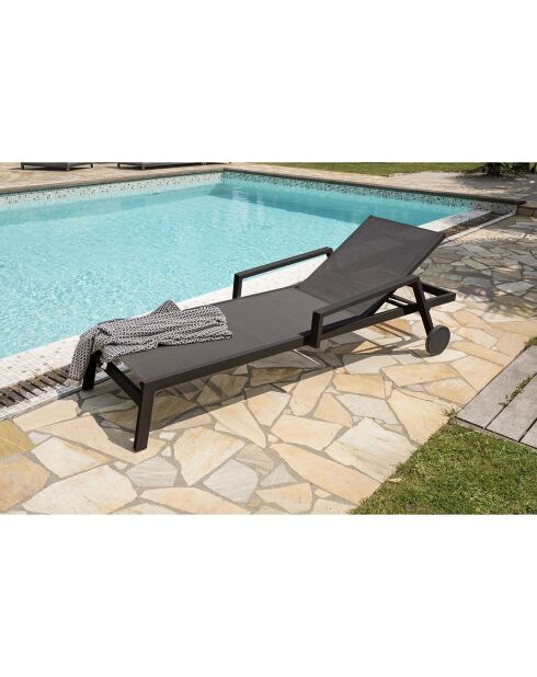 2 tumbonas multiposición gris antracita - 210x75x50/98 cm