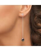 Ohrringe aus Rhodiumsilber mit Birnen-Tahitiperlen