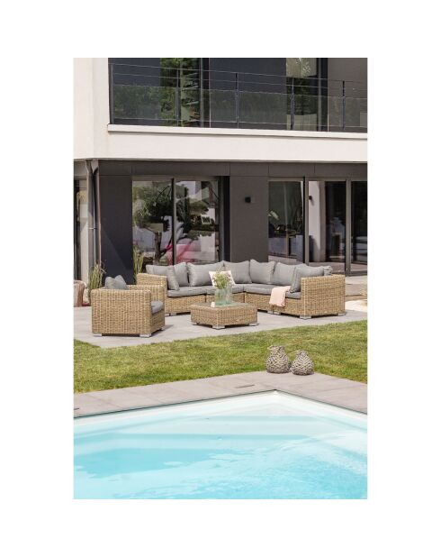 Montmartre 6-Sitzer-Gartenmöbel aus braunem geflochtenem Harz