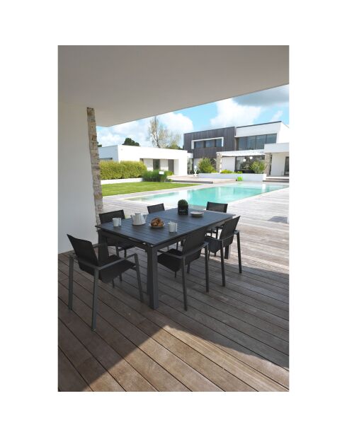 Miami uitschuifbare tuintafel antracietgrijs - 180/240x100x77 cm