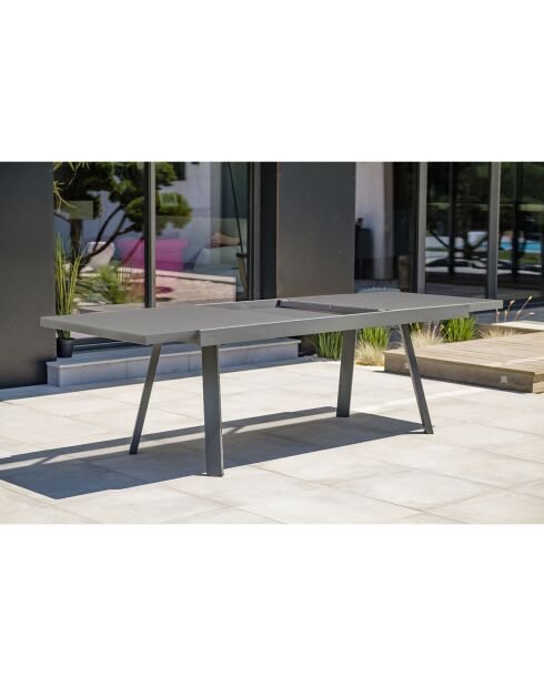 Tuintafel Stockholm in antracietgrijs uitschuifbaar aluminium - 200/300x96x76 cm