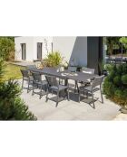 Tavolo da giardino Stockholm in alluminio allungabile grigio antracite - 200/300x96x76 cm