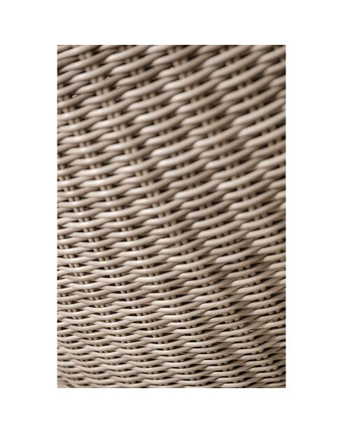 Mueble de jardín Isa de 5 plazas en resina tejida semicircular gris lujoso