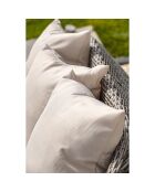 Mueble de jardín Isa de 5 plazas en resina tejida semicircular gris lujoso