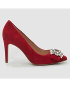 Escarpins en Velours de Cuir Manifika rouges - Talon 9 cm