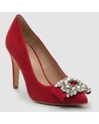 Escarpins en Velours de Cuir Manifika rouges - Talon 9 cm