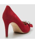 Escarpins en Velours de Cuir Manifika rouges - Talon 9 cm