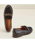 Mocassins en Cuir et Velours de Cuir Vahiana noires