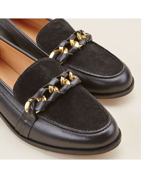 Mocassins en Cuir et Velours de Cuir Vahiana noires