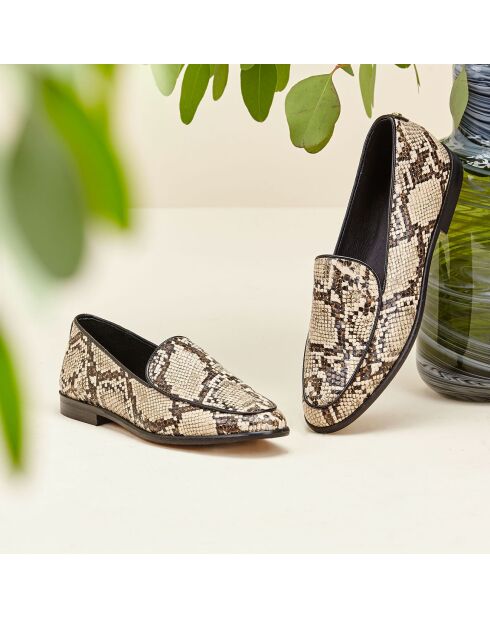 Mocassins en Cuir Vonga python/naturel