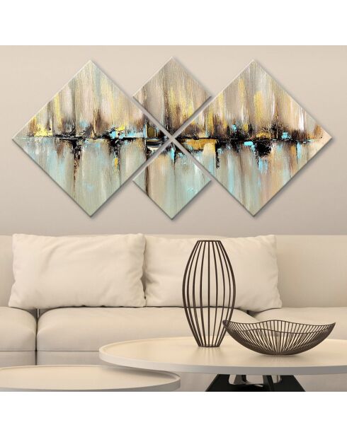 Toile décorative multicolore - 4 pièces