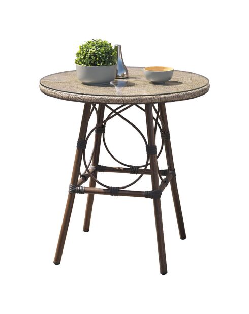 Ushuaia runder Gartentisch braun - D 70x74 cm