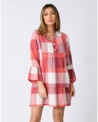 Robe 100 % Lin Debra rouge