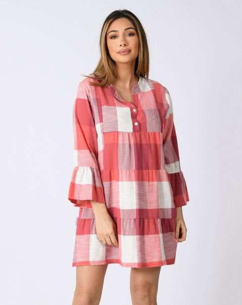 Robe 100 % Lin Debra rouge