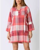Robe 100 % Lin Debra rouge