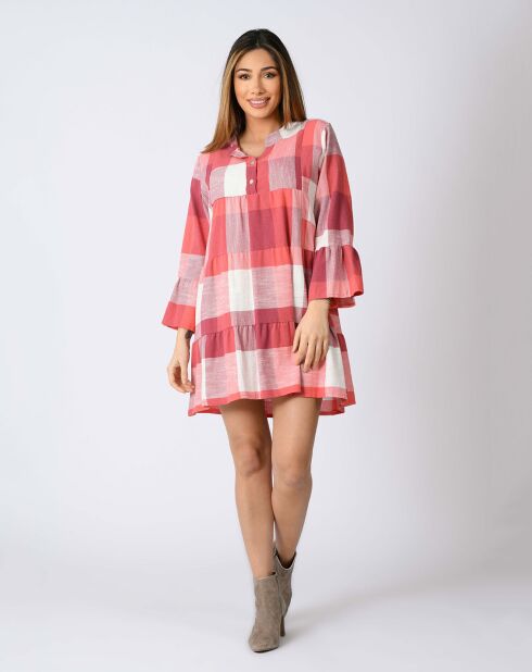 Robe 100 % Lin Debra rouge